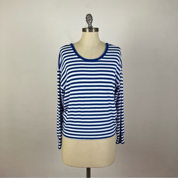 Sundry Blue Stripe Tie Back Long Sleeve - Picture 1 of 8